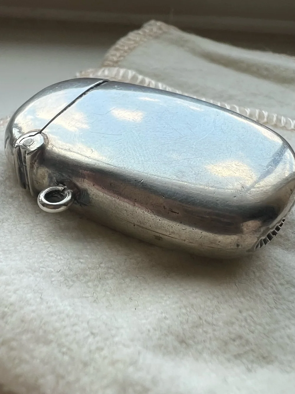 English Antique Sterling Silver Match Safe Vesta Case 925 Reynolds & Westwoods